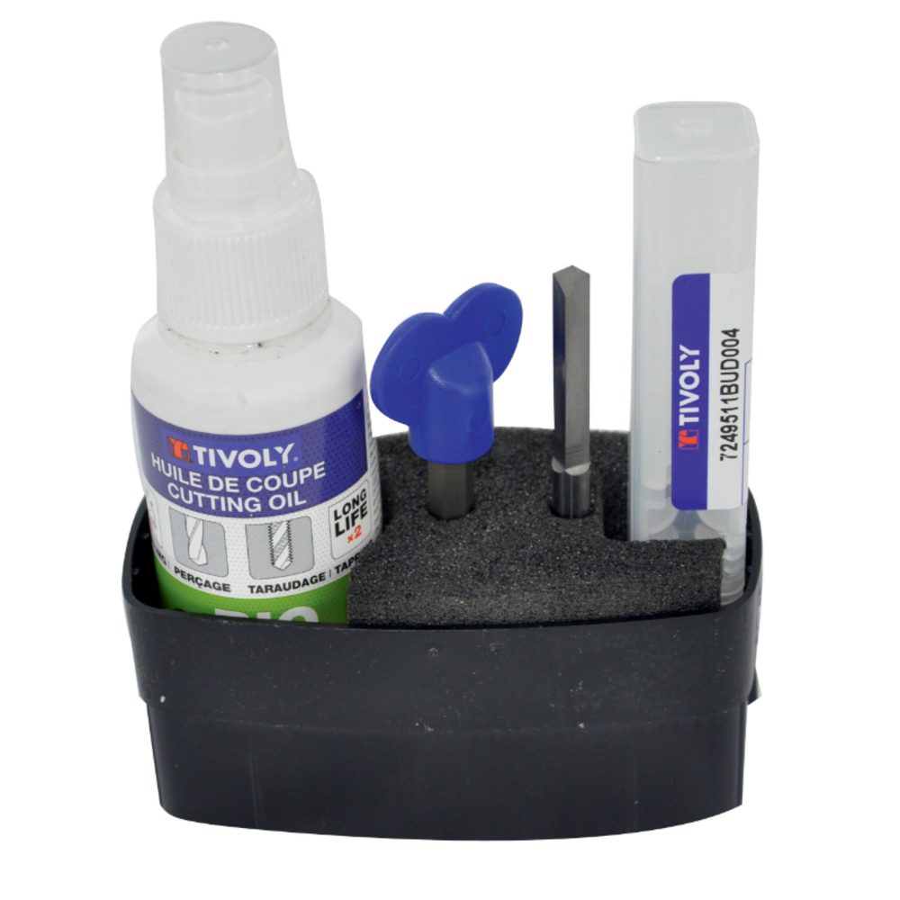 3 pièces -1 foret destructeur de serrure Ø 6mm + Huile + 1 clé TIVOLY - 82400170001