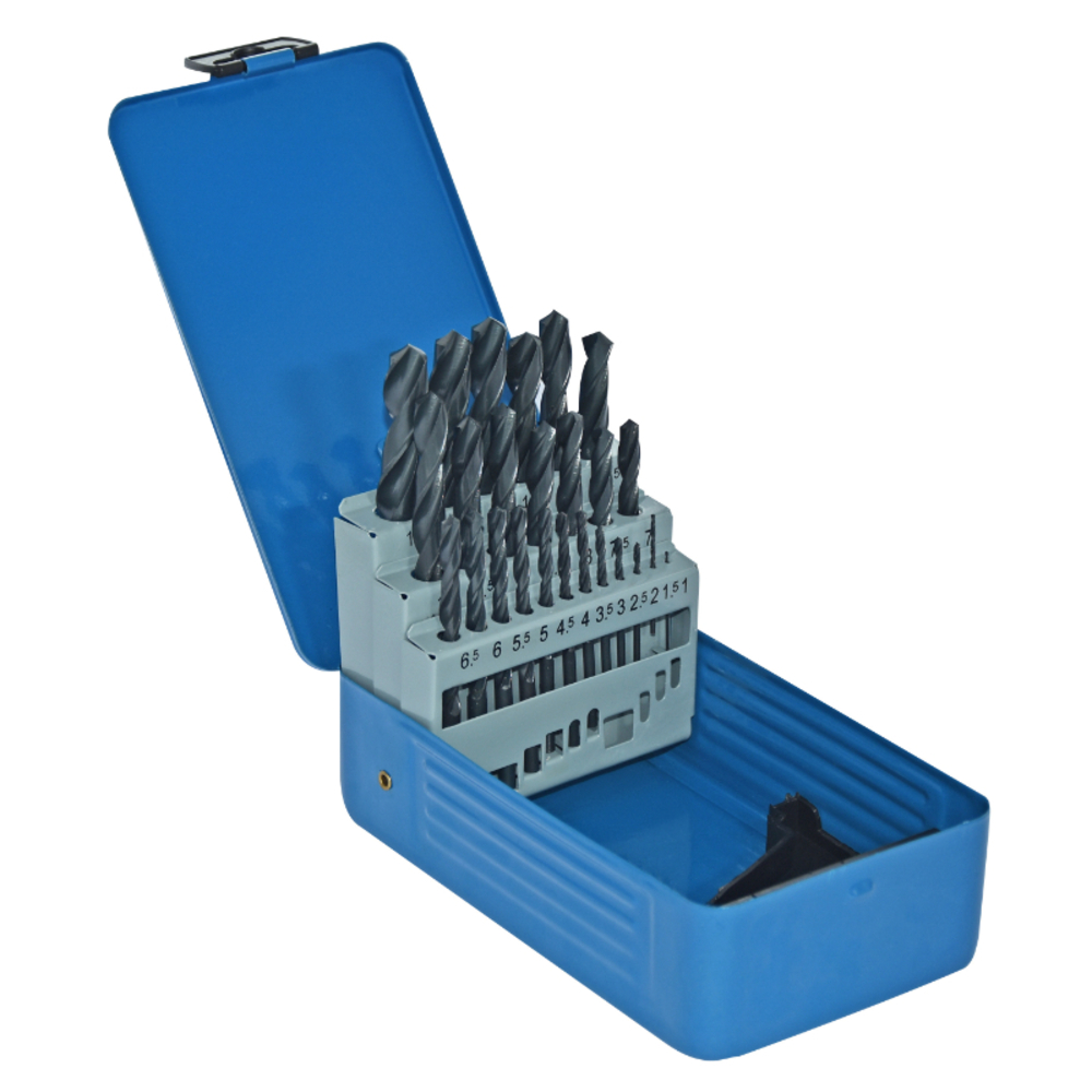 25 forets métaux HSS laminés Ø 1 à 13mm par 1/2 TIVOLY - 90200170003