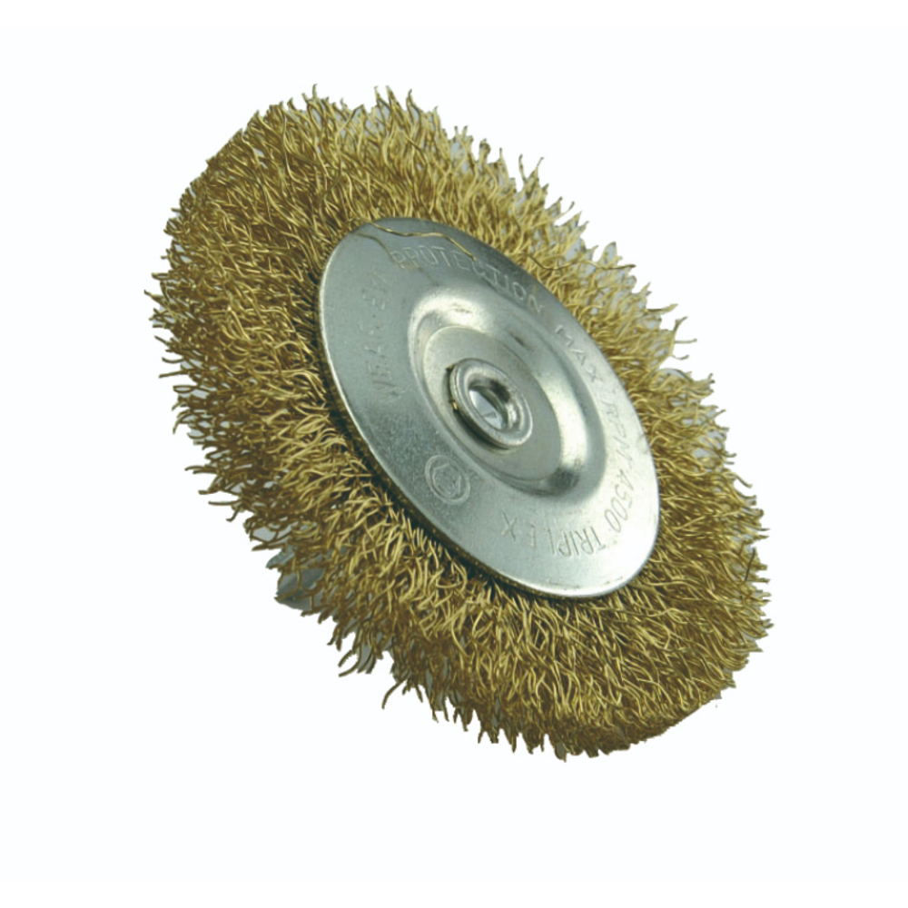Brosse CIRCULAIRE | fil acier laitonné ondulé | Ø 75 mm | décapage bois, laiton TIVOLY - XT20211000210