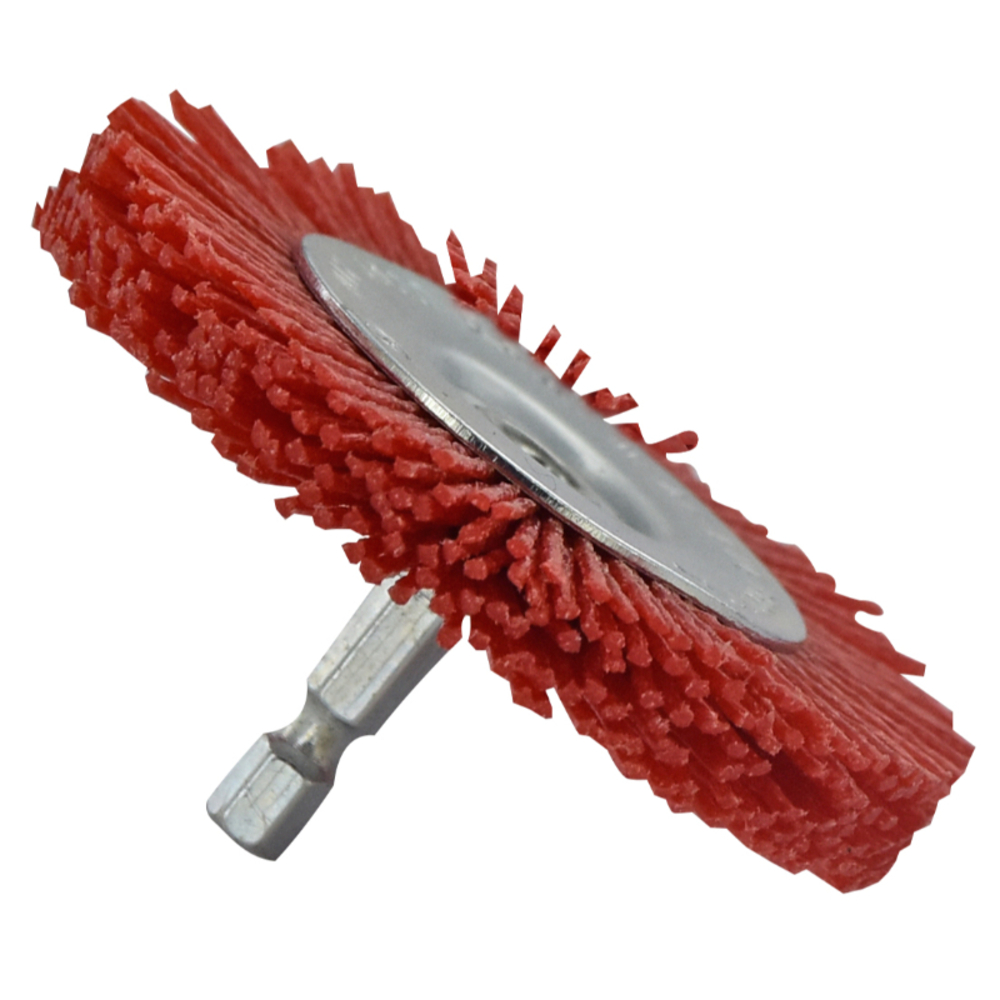 Brosse CIRCULAIRE -Fil nylon rouge -Décapage du bois / Ø: 75 / TIVOLY - XT20222000777