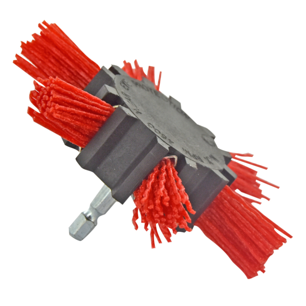 Brosse EVENTAIL -Fil nylon rouge -Décapage du bois / Ø: 100 / TIVOLY - XT20222000782