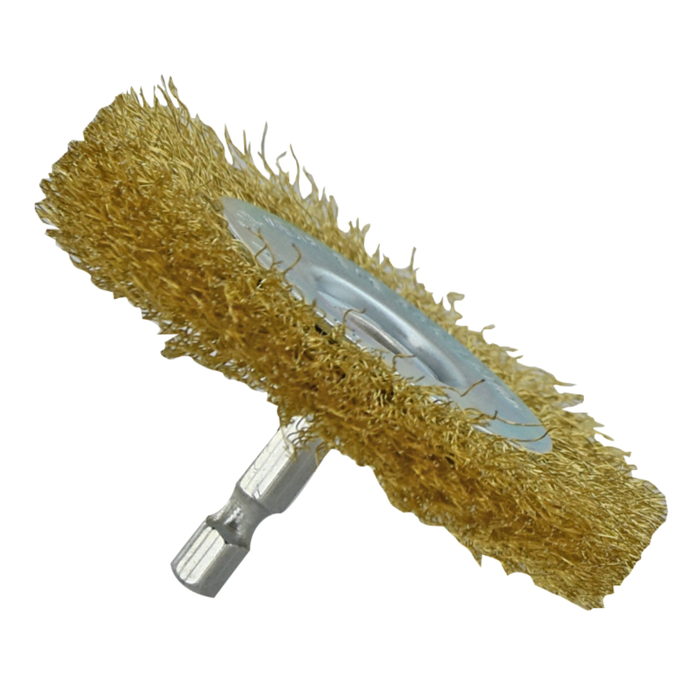 Brosse CIRCULAIRE -Fil acier laitonné ondulé -Décapage bois, laiton / Ø: 75 / 0.20 TIVOLY - XT20252006058