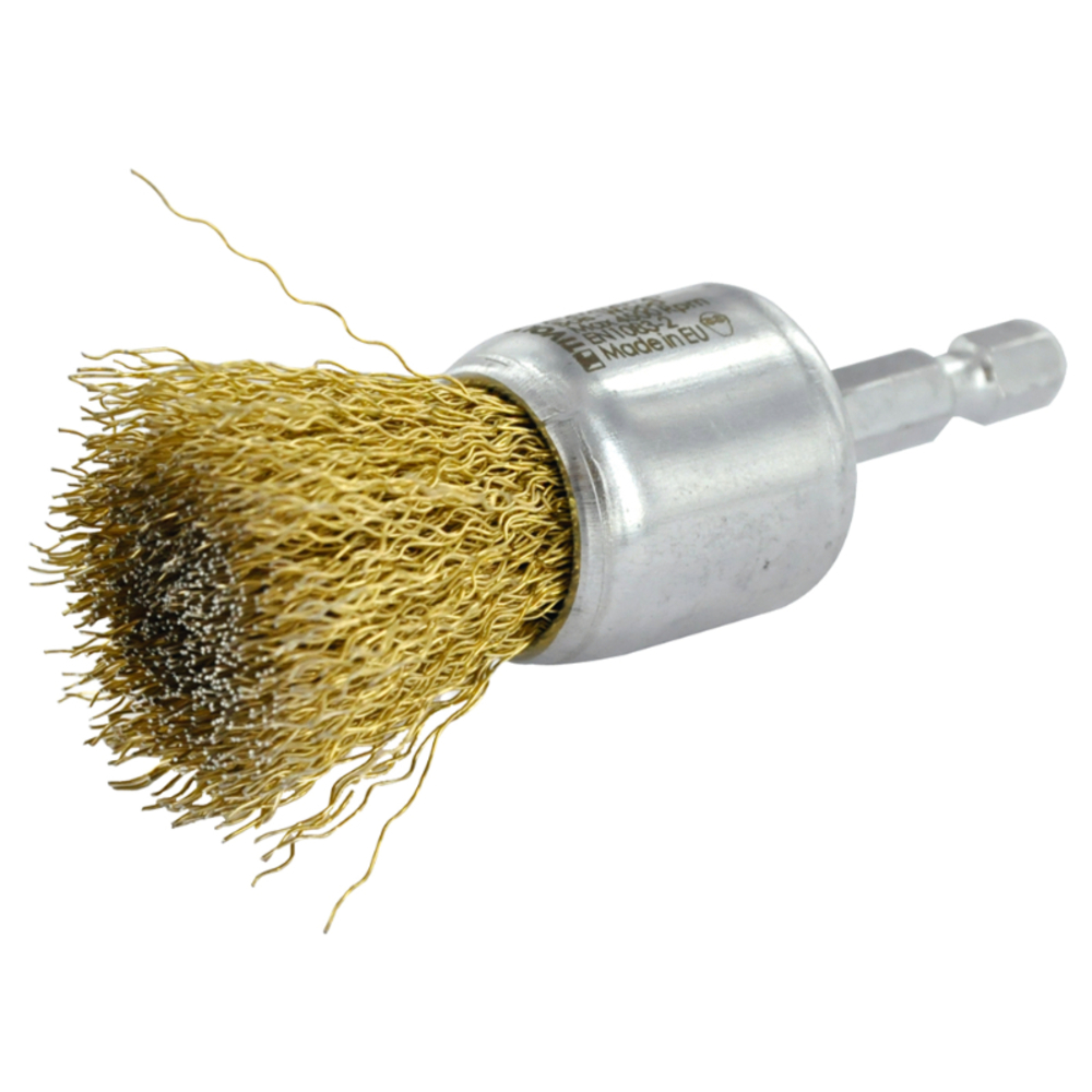 Brosse PINCEAU -Fil acier laitonné -Décapage du bois, laiton, cuivre / Ø: 24 / 0.3 TIVOLY - XT202520120
