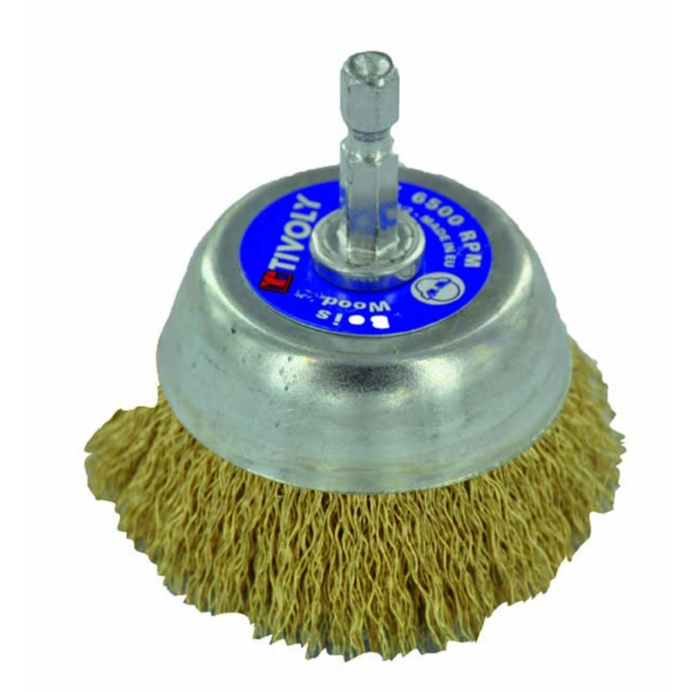 Brosse coupe Technic | Fil Acier laitonné | Décapage du bois, laiton, cuivre | D.75 | Ep.0.30 TIVOLY - XT202520121