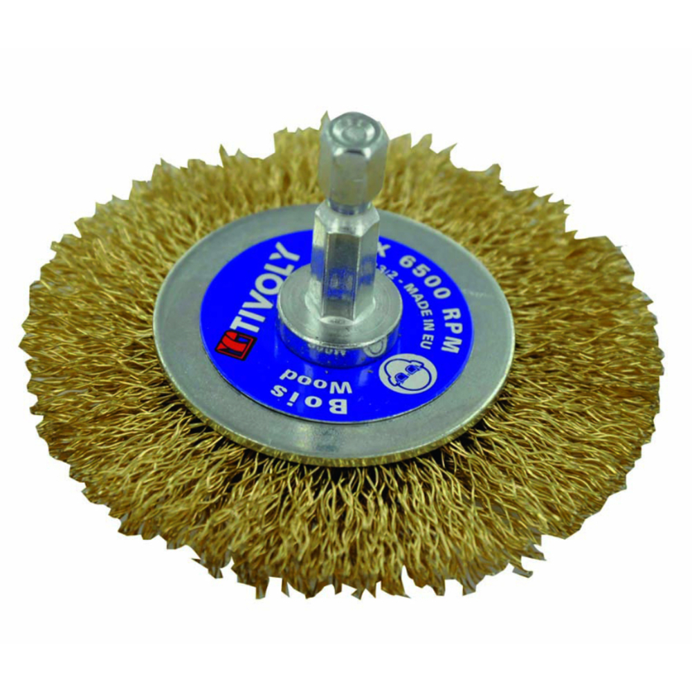 Brosse CIRCULAIRE -Fil acier laitonné -Décapage du bois, laiton, cuivre / Ø: 70 / 0.3 TIVOLY - XT202520122