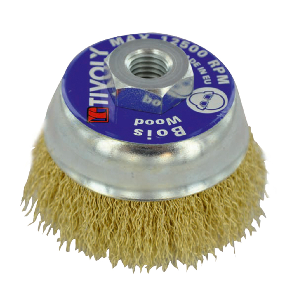 Brosse COUPE -Fil acier laitonné -Décapage du bois, laiton, cuivre / Ø: 80 / 0.3 TIVOLY - XT202520135