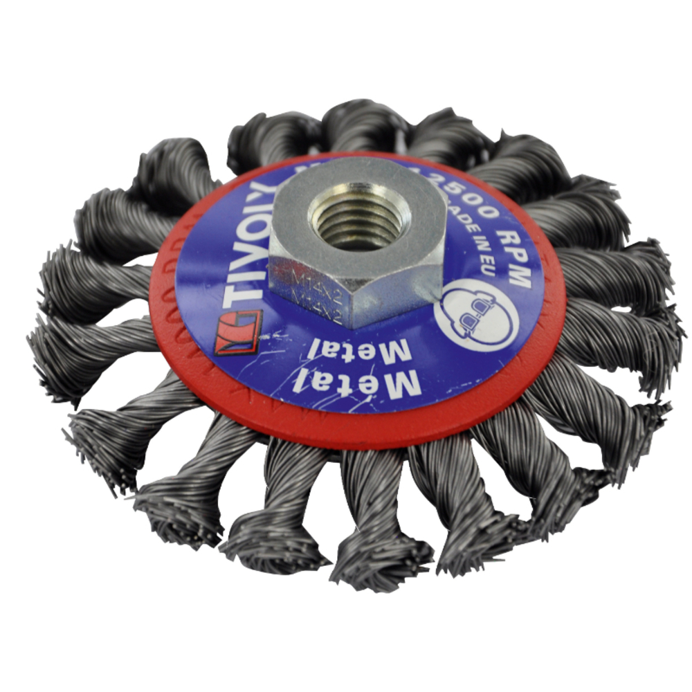 Brosse CONIQUE -Fil acier torsadé -Gros décapage du métal / Ø: 95 / 0.5 TIVOLY - XT202520137