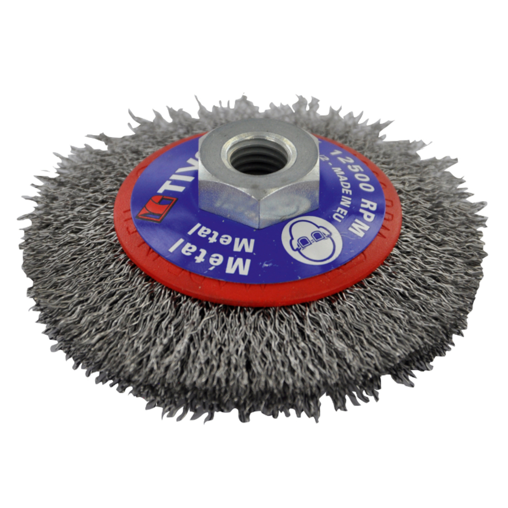 Brosse CONIQUE -Fil acier ondulé -Décapage du métal (Blister) / Ø: 100 / 0.30 TIVOLY - XT202520138