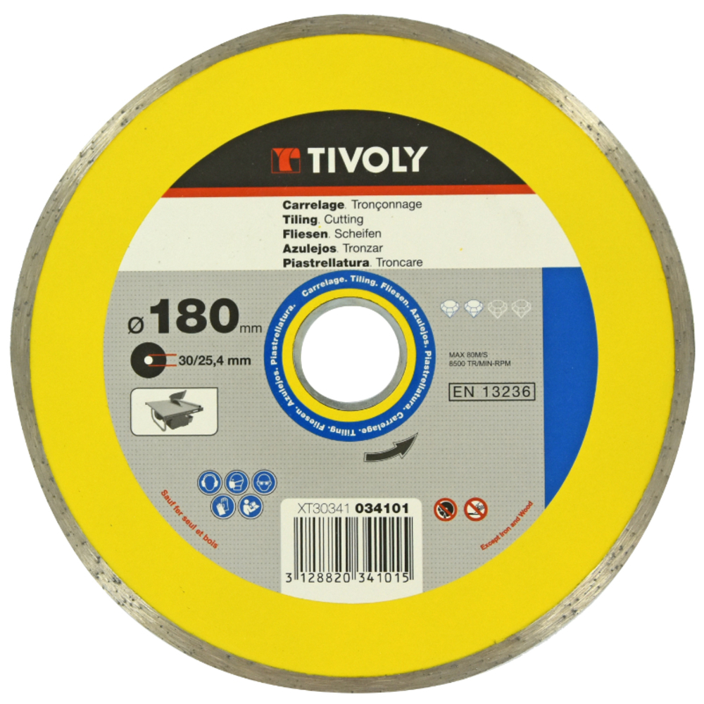 Disque DIAMANT -CARRELAGES -Gamme Économique / Ø: 180 / Ep: 1.6 TIVOLY - XT30341034101