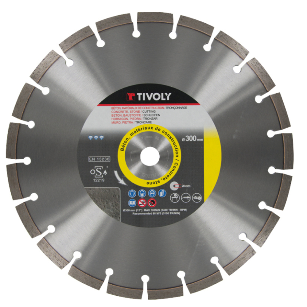 Disque DIAMANT -BÉTONS -Gamme Best Sellers (Boite brochable) / Ø: 350 / Ep: 3 TIVOLY - XT30341034208
