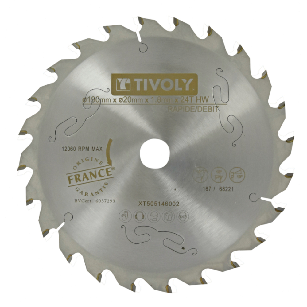 Lames de scie circulaire -Finition -Pour bois -Pour scie portative Ø: 190 x Ø2: 20 x Z: 48 TIVOLY - XT505146103