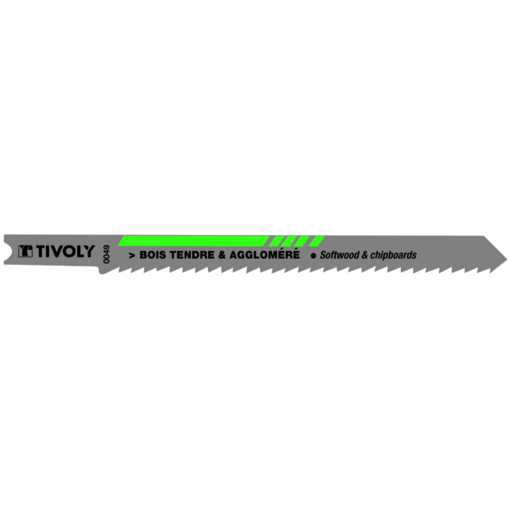 Lame de scie sauteuse -Pour bois tendre et aggloméré -Attache U / L: 100 / H: 75 / Droite TIVOLY - XT505320049