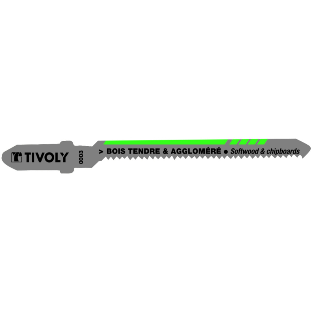 Lame de scie sauteuse -Pour bois tendre et aggloméré -Attache T / L: 75 / H: 50 / Courbe TIVOLY - XT505520003