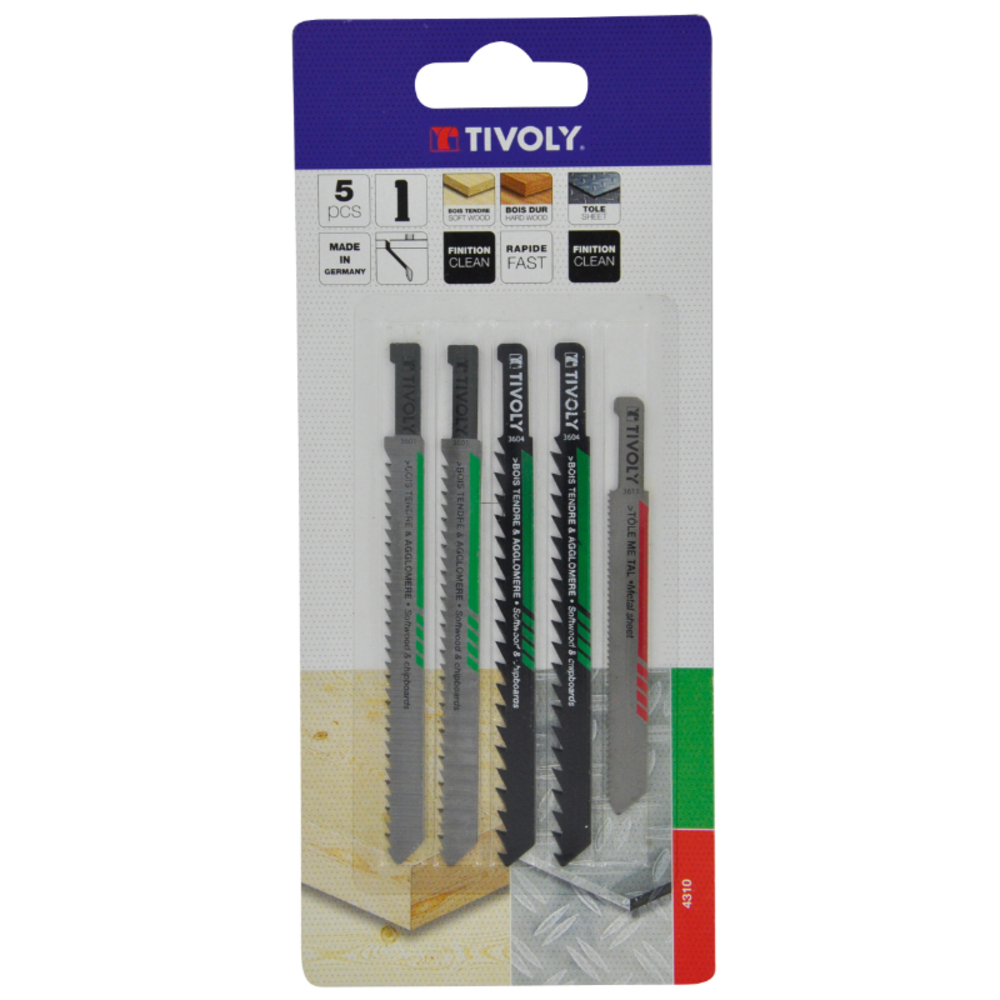 5 lames attache PEUGEOT pour bois et métaux non ferreux TIVOLY - XT50572004310