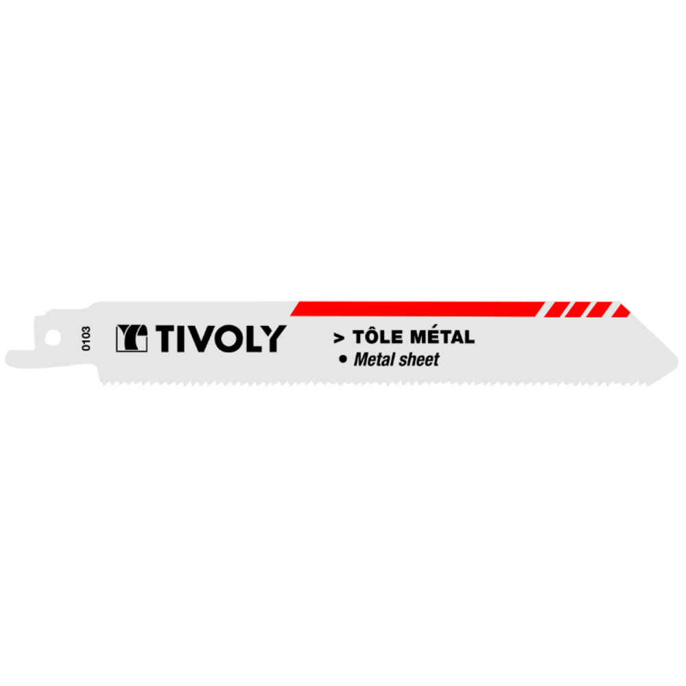 Lame de scie sabre -Pour tôle métal et inox -Attache universelle / L: 150 / H: 130 / Droite TIVOLY - XT505820103