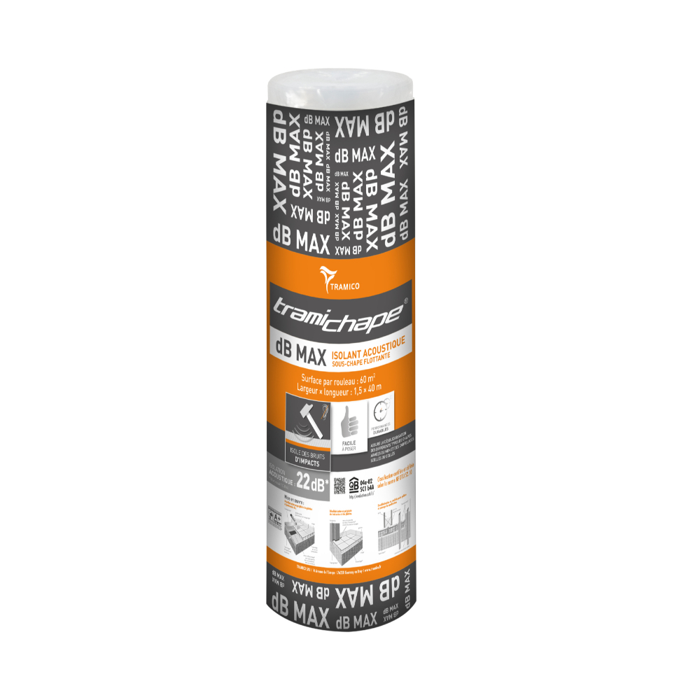 8 rouleaux de 40m TRAMICHAPE 22 DB MAX 1500x4,5mm avec bande adhésive TRAMICO - 2950510109