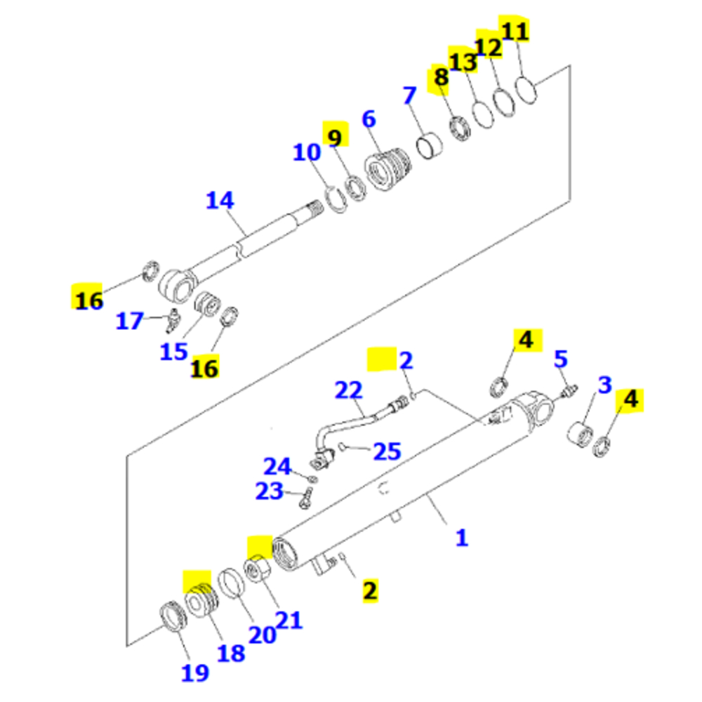 KIT JOINTS VERIN DE GODET - KOMATSU - 707-98-13990