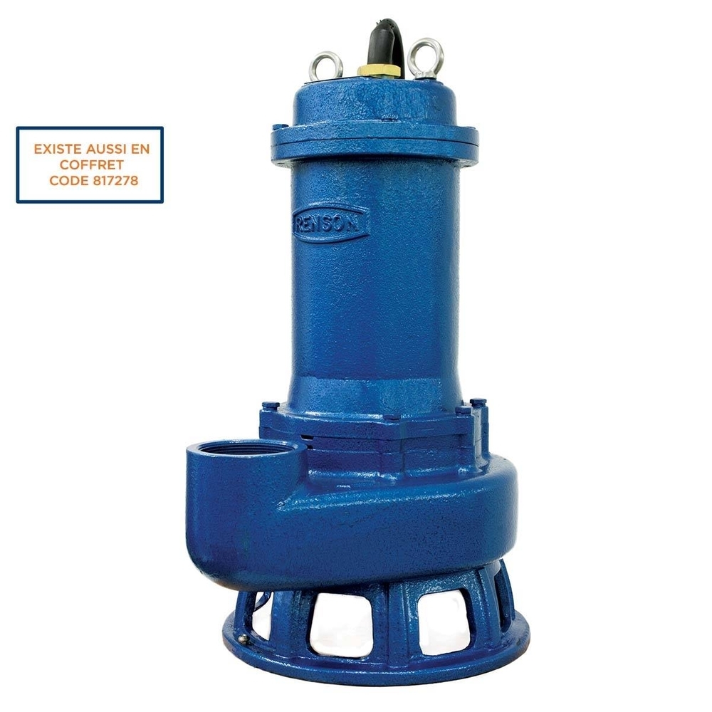 POMPE DE RELEVAGE TRI FONTE  ROUE MONOCANALE 2,2KW DN65 - RENSON - 109451