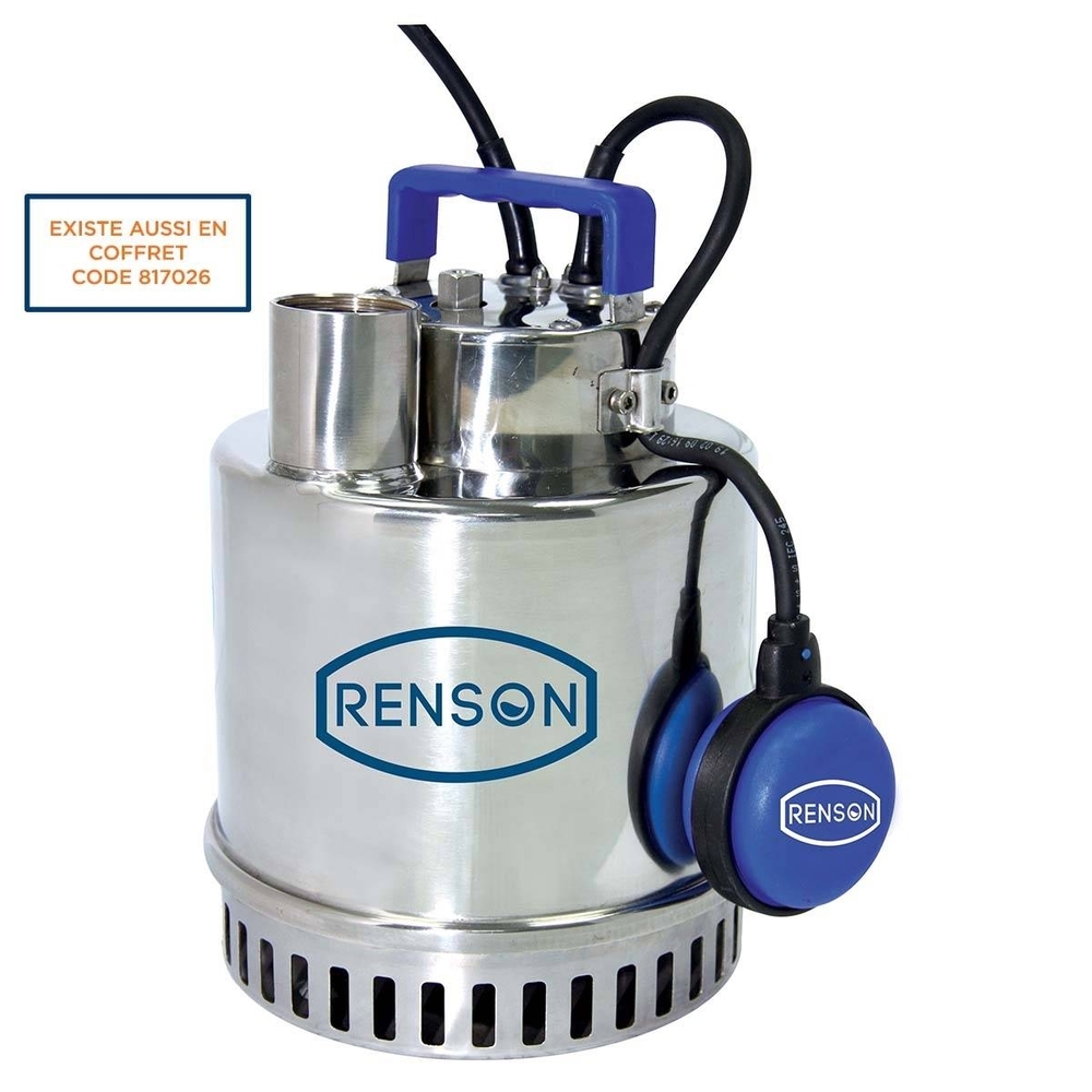 POMPE DE RELEVAGE 230V 0,75KW INOX EAUX PEU CHARGEES - RENSON - 110807