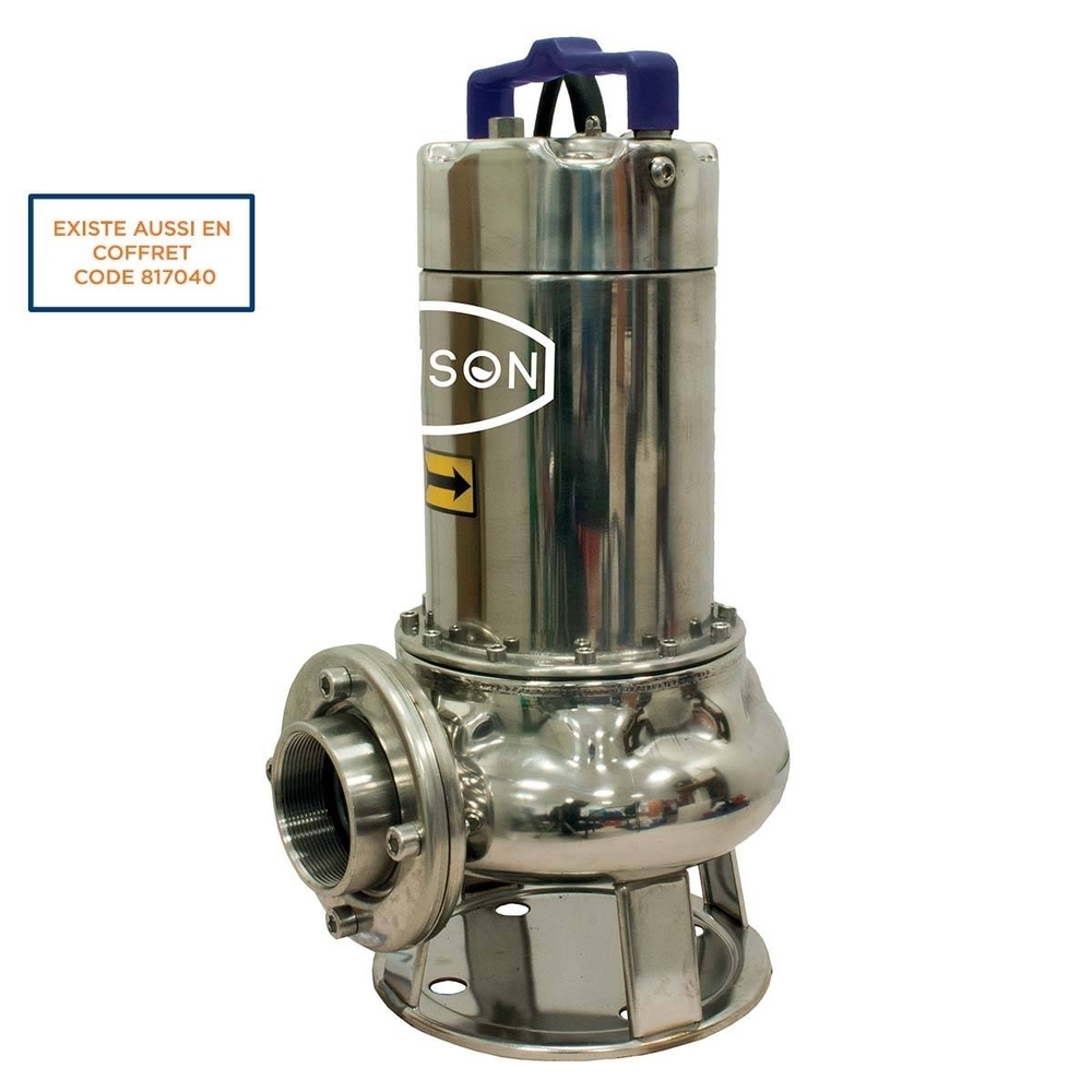 POMPE DE RELEVAGE TRI VORTEX 1,5KW INOX EAUX CHARGEES - RENSON - 111045