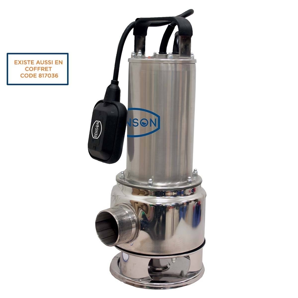 POMPE DE RELEVAGE 230V 1,6KW INOX EAUX CHARGEES - RENSON - 111069