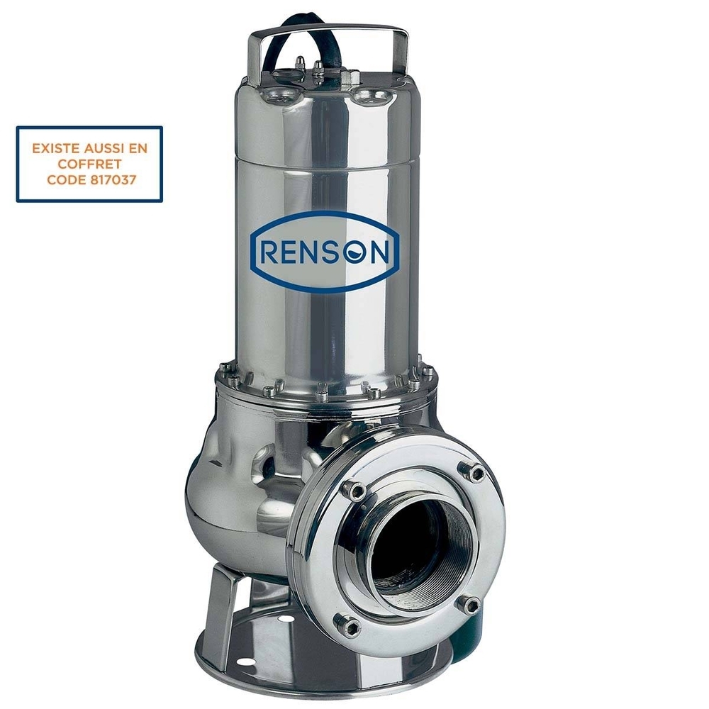 POMPE DE RELEVAGE 230V 1,1KW INOX EAUX CHARGEES - RENSON - 111070