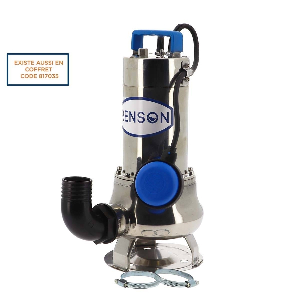 POMPE DE RELEVAGE 230V 1,1KW INOX EAUX CHARGEES - RENSON - 111168