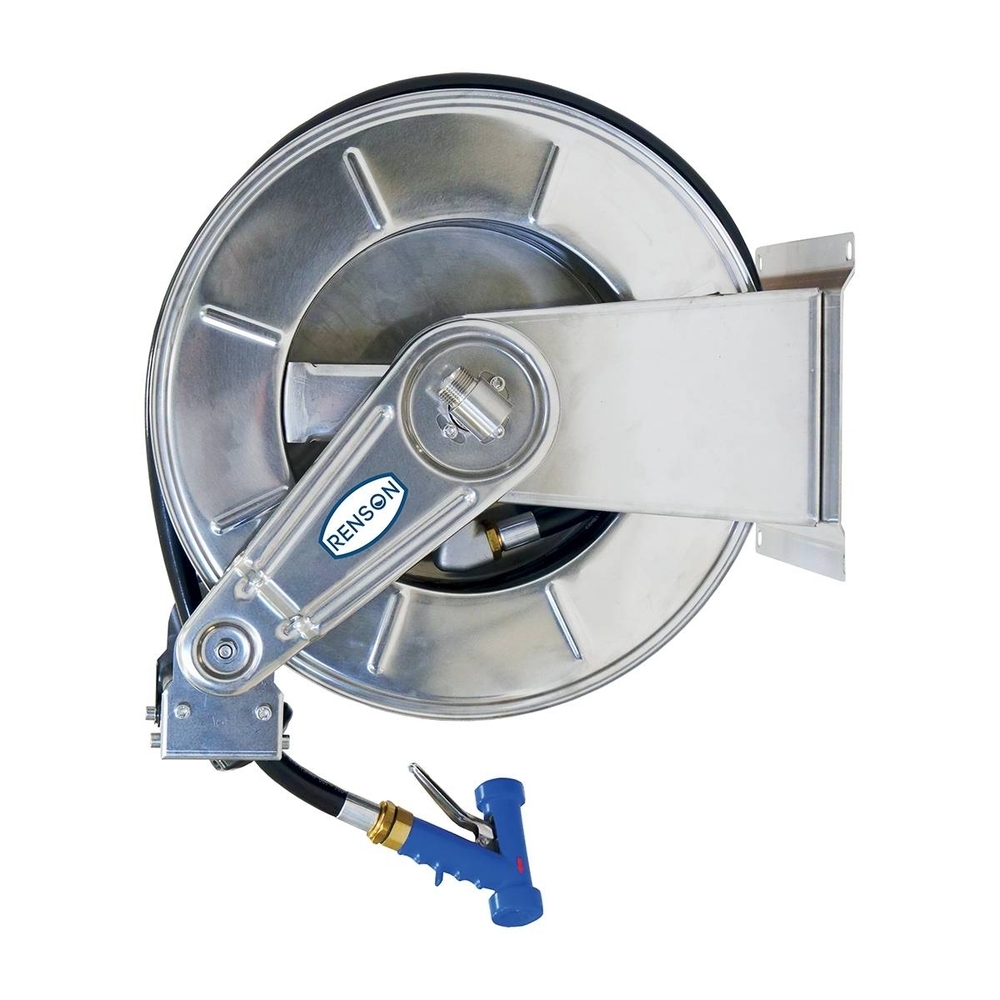 ENROULEUR INOX BASSE PRESSION EQUIPE FLEXIBLE 25M 25L/MIN - RENSON - 137604