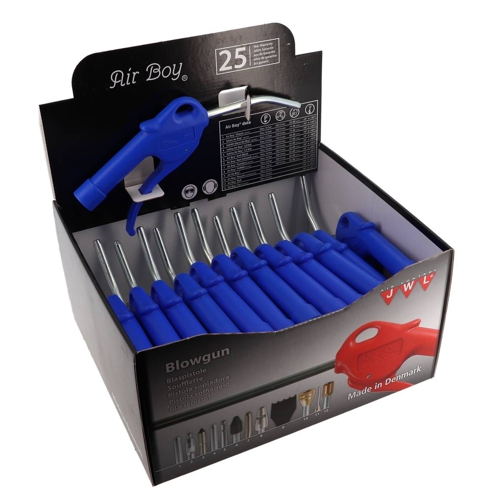 CARTON DE 25 SOUFFLETTES Ø8MM BUSE COURBE - BLEUES - RENSON - 140101X25BLEUE