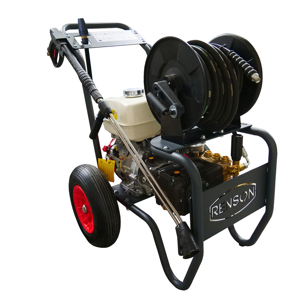NETTOYEUR HAUTE PRESSION GRANDBOOSTER THERMIQUE 240B - 18L/MIN - ENROULEUR 20M - RENSON - 142385