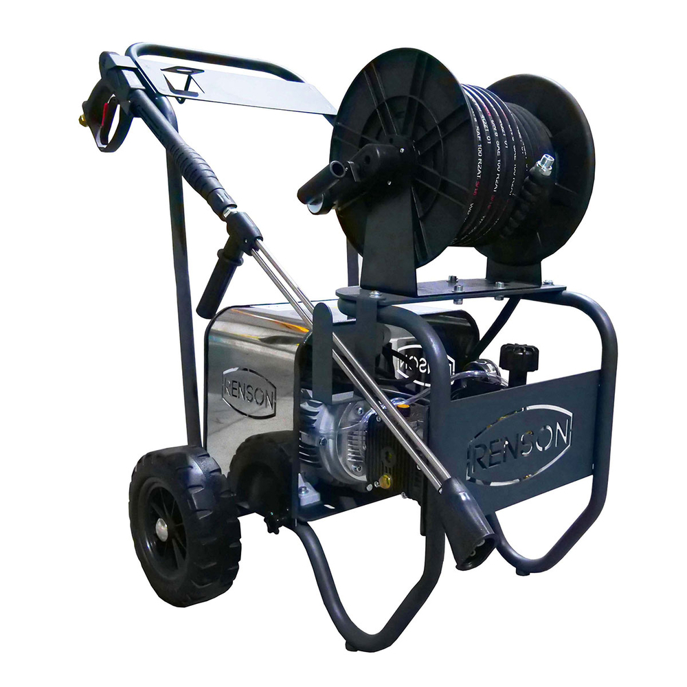 NETTOYEUR HAUTE PRESSION TRIO DIRECT EAU FROIDE 200B - 15L/MIN - ENROULEUR 20M - RENSON - 142514