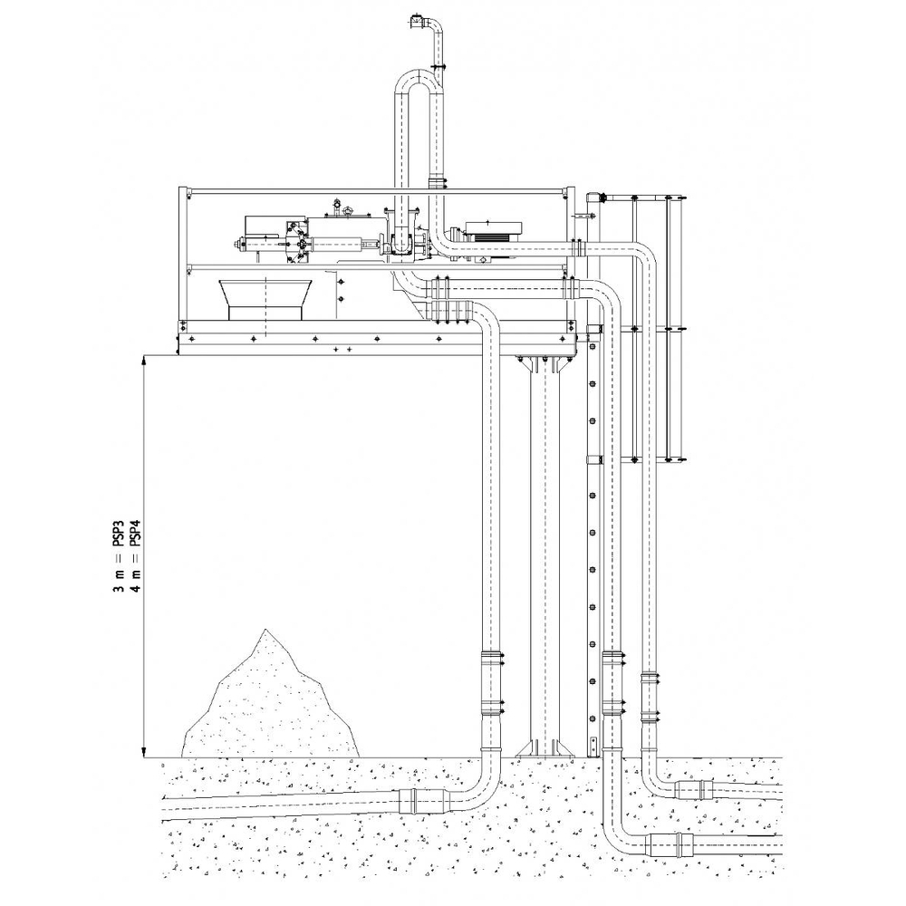 PLATEFORME POUR SEPARATEUR SUR PILONES AVEC ECHELLE 4M - RENSON - 154173