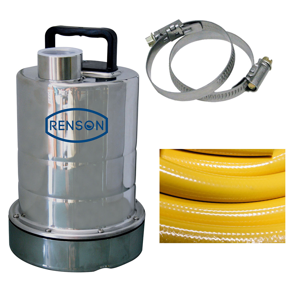 POMPE SERPILLERE 230V 0,25KW AVEC 10M DE TUYAU DIAMETRE 25 - RENSON - 164034
