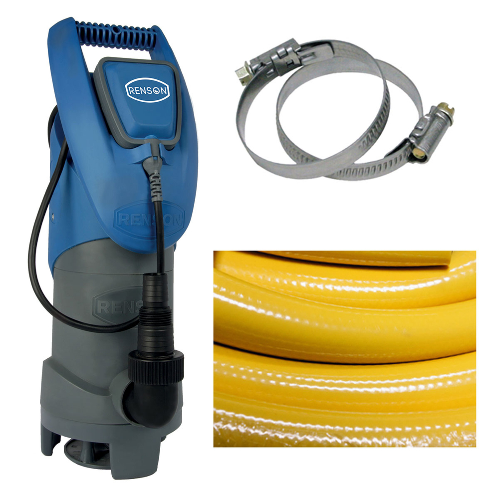 POMPE DE RELEVAGE 230V PLAST 0,75KW + 10M TUYAU DIAMETRE 25 - RENSON - 164126