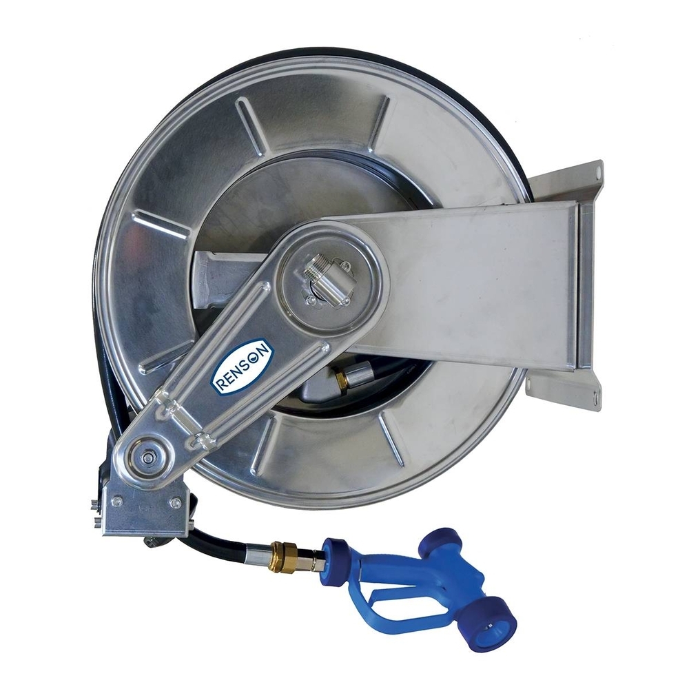 ENROULEUR INOX BASSE PRESSION EQUIPE FLEXIBLE 25M 60L/MIN - RENSON - 168443