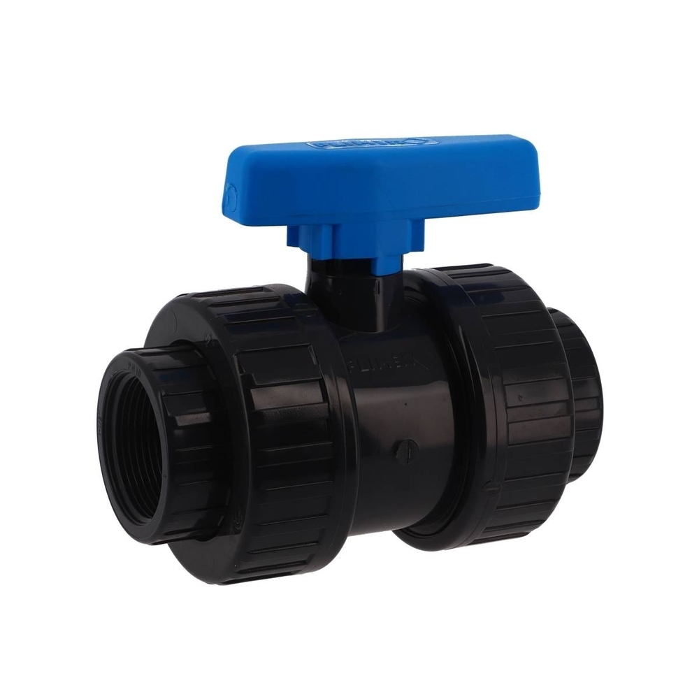 VANNE DOUBLE UNION POIGNEE  GRISE PVC BVE FF 1''1/2 - RENSON - 369407