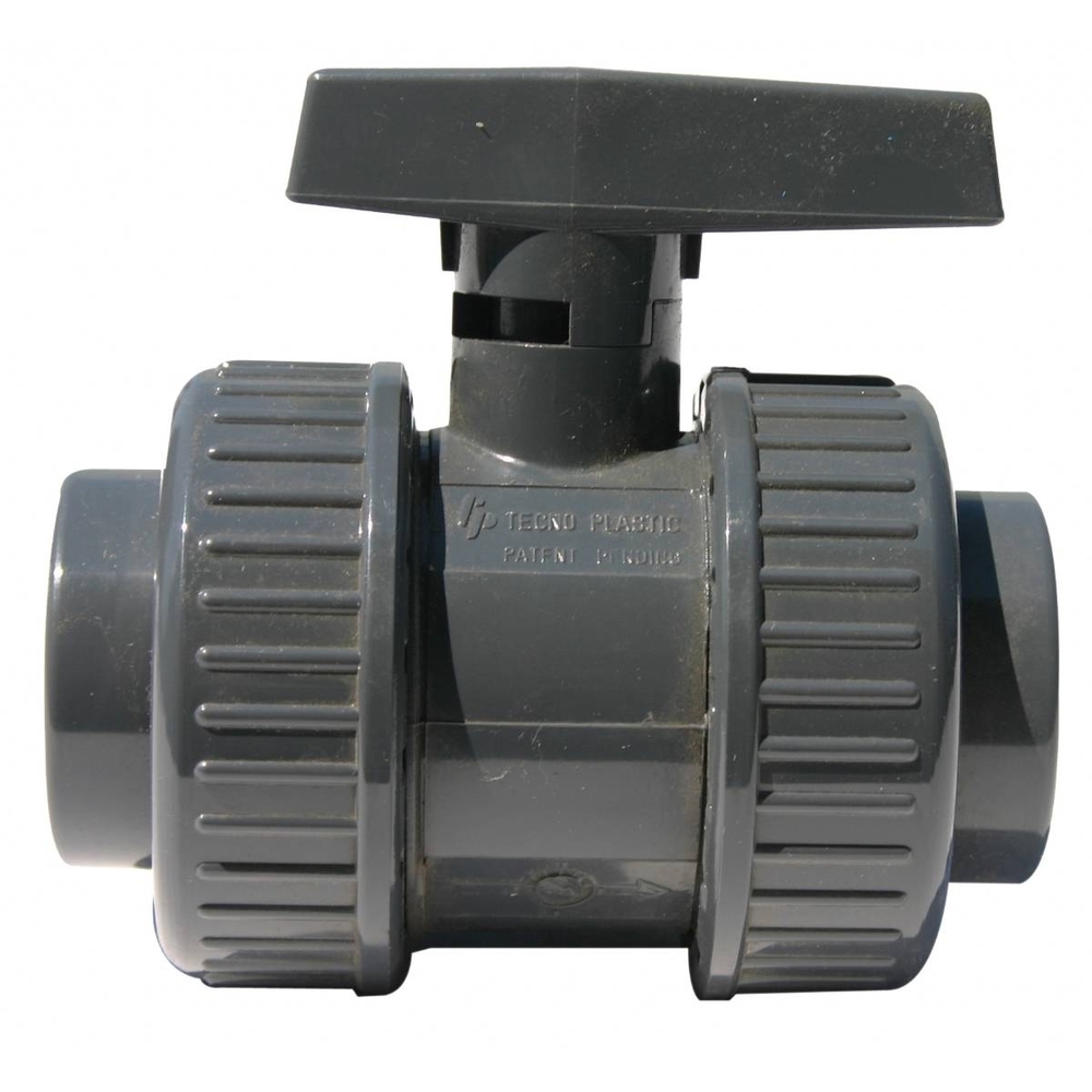 VANNE DOUBLE UNION POIGNEE GRISE PVC BVD FF 32 - RENSON - 369416