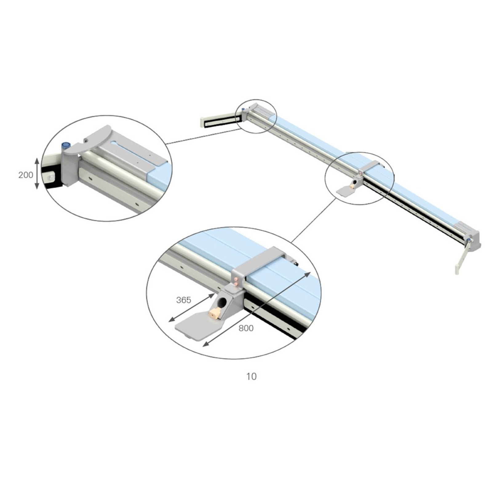 RACLEUR 1 TENDEUR A GUIDE ACIER GALVANISE LONGUEUR 5100MM RENSON - 811075