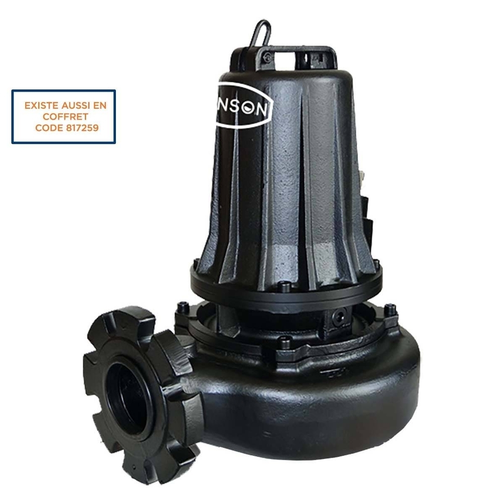 POMPE DE RELEVAGE TRI FONTE ROUE MONOCANALE 4KW DN100 - RENSON - 811196