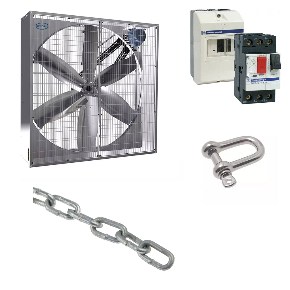 KIT VENTILATEUR TRIPHASÉ POUR PETIT BATIMENT 6 PALES - RENSON - 815409