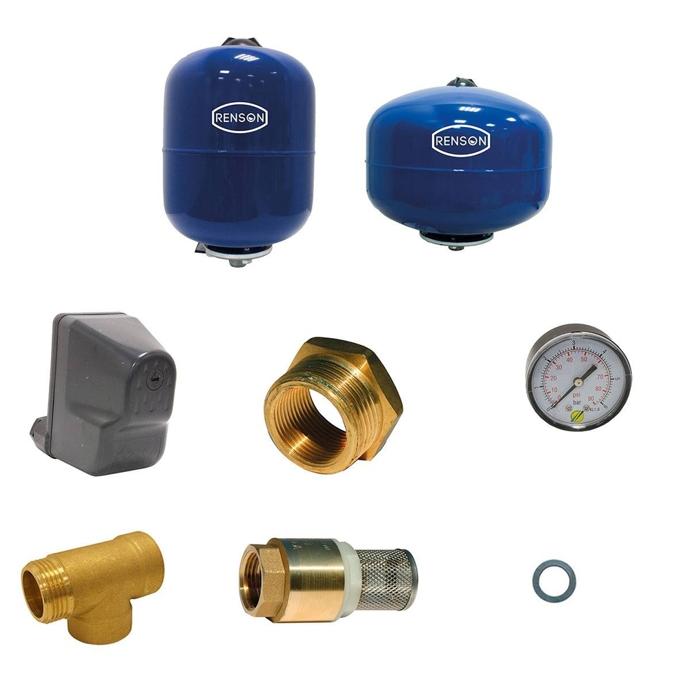 KIT RESERVOIR VERTICAL 8L PRESSOTAT / MANOMÈTRE / CLAPET - RENSON - 818212