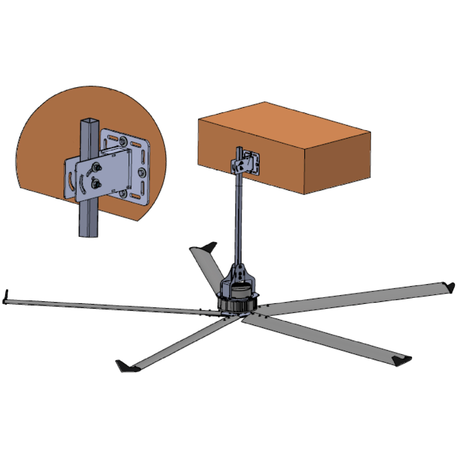 Set de Fixation pour brasseur sur charpente bois RENSON - 818658