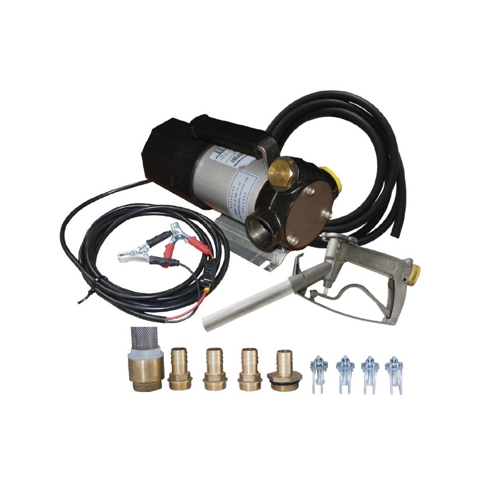 GROUPE TRANSFERT ECO 12V 60L/M PIST MANUEL ALU + KIT RACCORD - RENSON - 854640