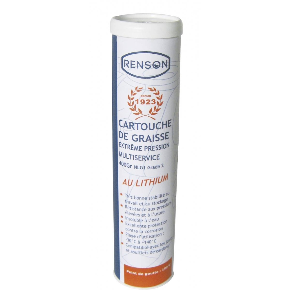 CARTOUCHE DE GRAISSE 400G EXTREME PRESSION GRADE 2 RENSON - 932004