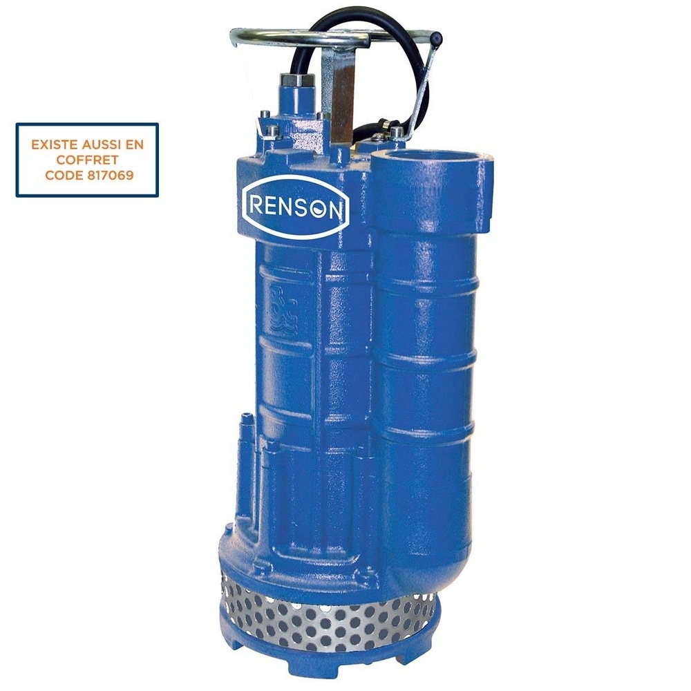 POMPE DE CHANTIER TRI 3,7KW EN FONTE 500 L/MIN - RENSON - 980017