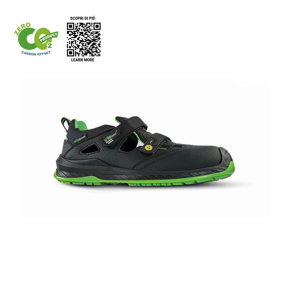 CHAUSSURES BASSES BROOK UK s ESD S1PS FO SR NOIR-VERT FLUO - U POWER - RI30416