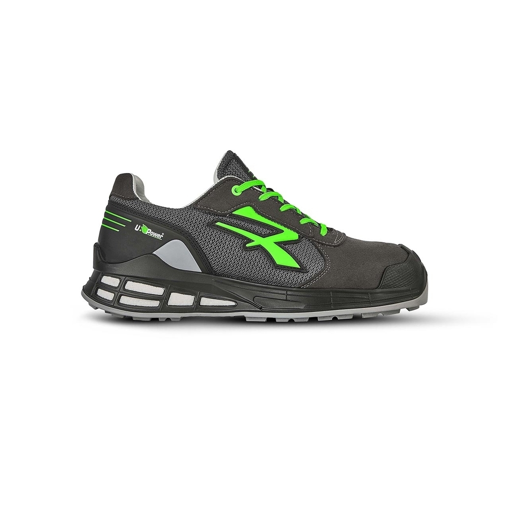 CHAUSSURES BASSES EGON s ESD S1PS FO SR GRIS-VERT FLUO - U POWER - RN20016