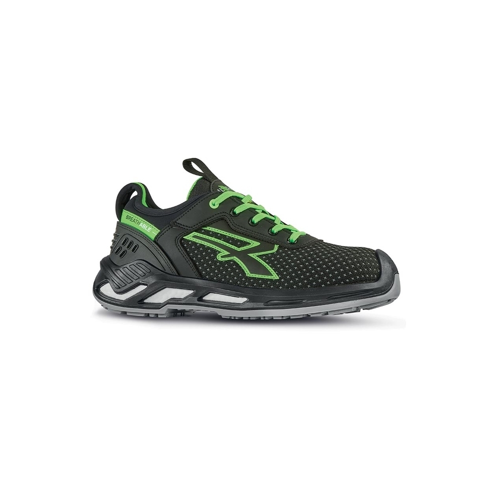 CHAUSSURES BASSES BRYAN s ESD S3S CI FO SR NOIR-VERT FLUO - U POWER - RS20114