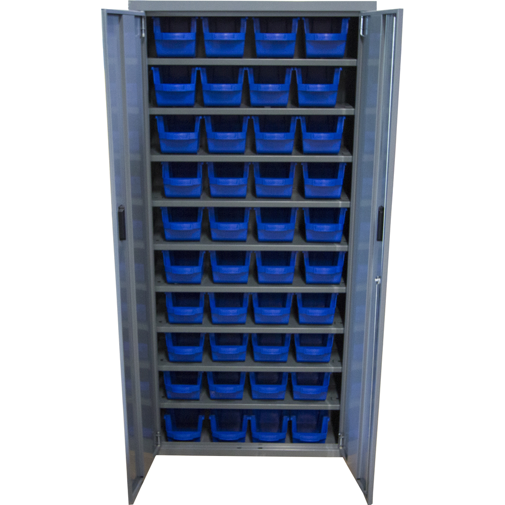 Armoire 2 portes 9 tablettes 40 bacs 4L bleu VISO - AP40PA03