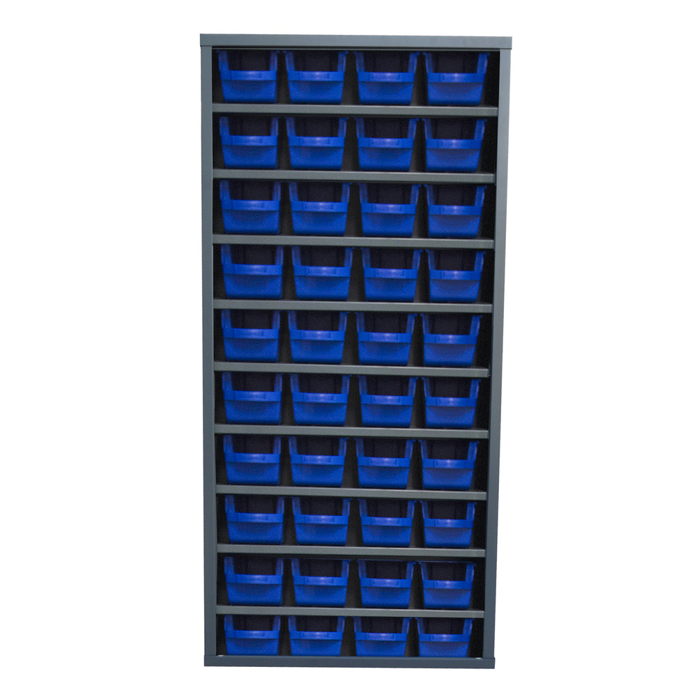 Armoire sans portes 9 tablettes 40 bacs 4L bleu VISO - ASP40PA03